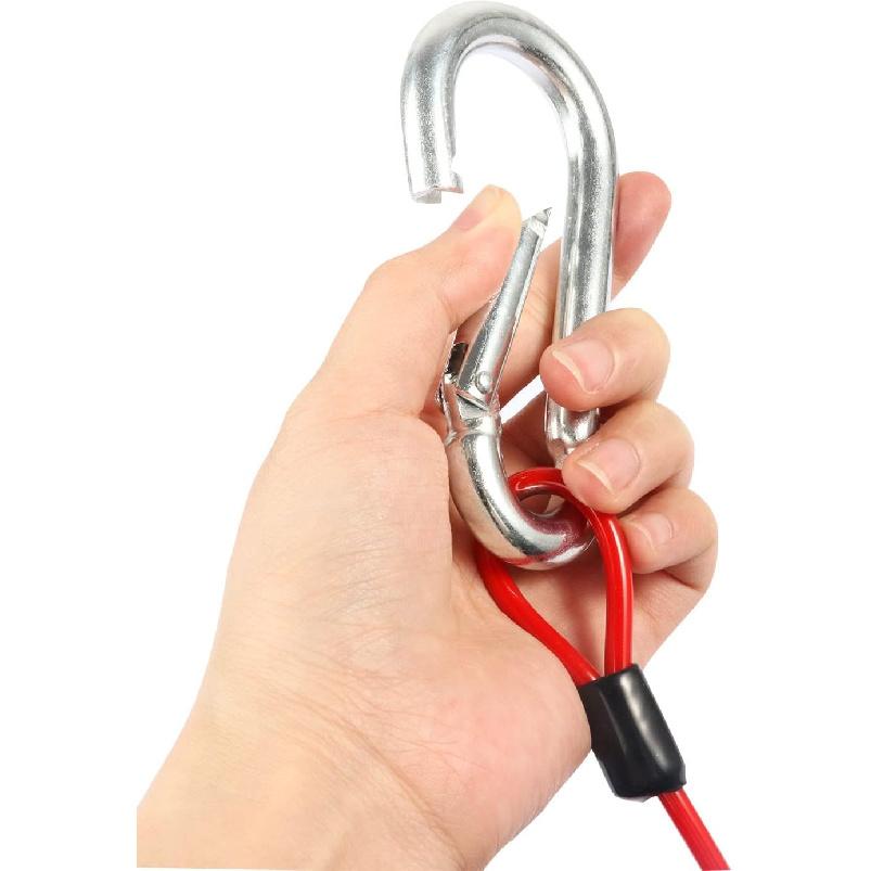 FizLig 6Ft Breakaway Trailer Cable 4 Pack - Coiled Spring Wire, Emergency Brake Safety Cable For RV Camper 5Th Wheel Trailer Towing Accessories