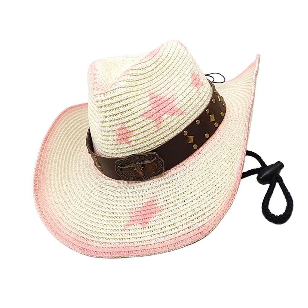Vintage Straw Hat Beach Protable Hat Men's Western Hat Retros Styles Hat for Men and Women