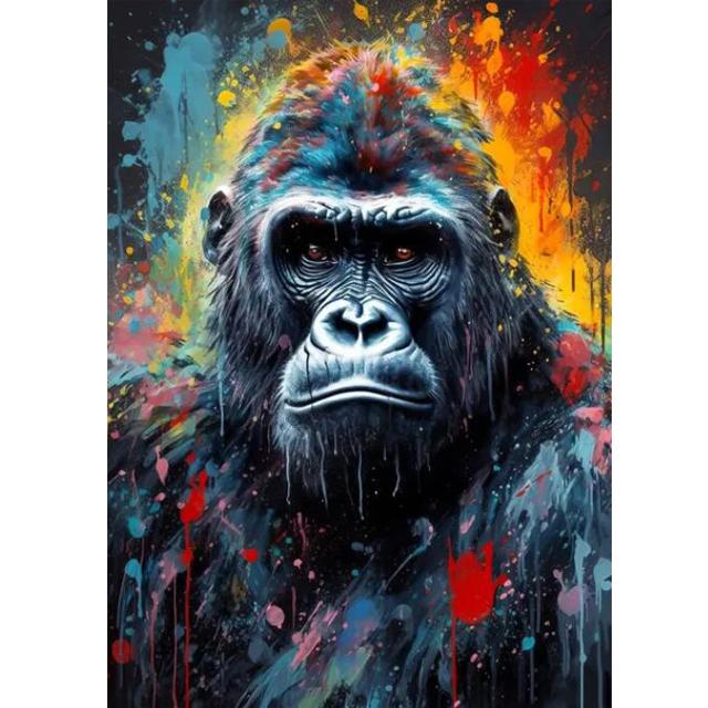 

5D Діамантова мозаїка своїми руками Графіті Фламінго Мавпа Папуга Горила Сова Олень Тигр Повна алмазна вишивка Настінне мистецтво A906 Full Round 40x50CM