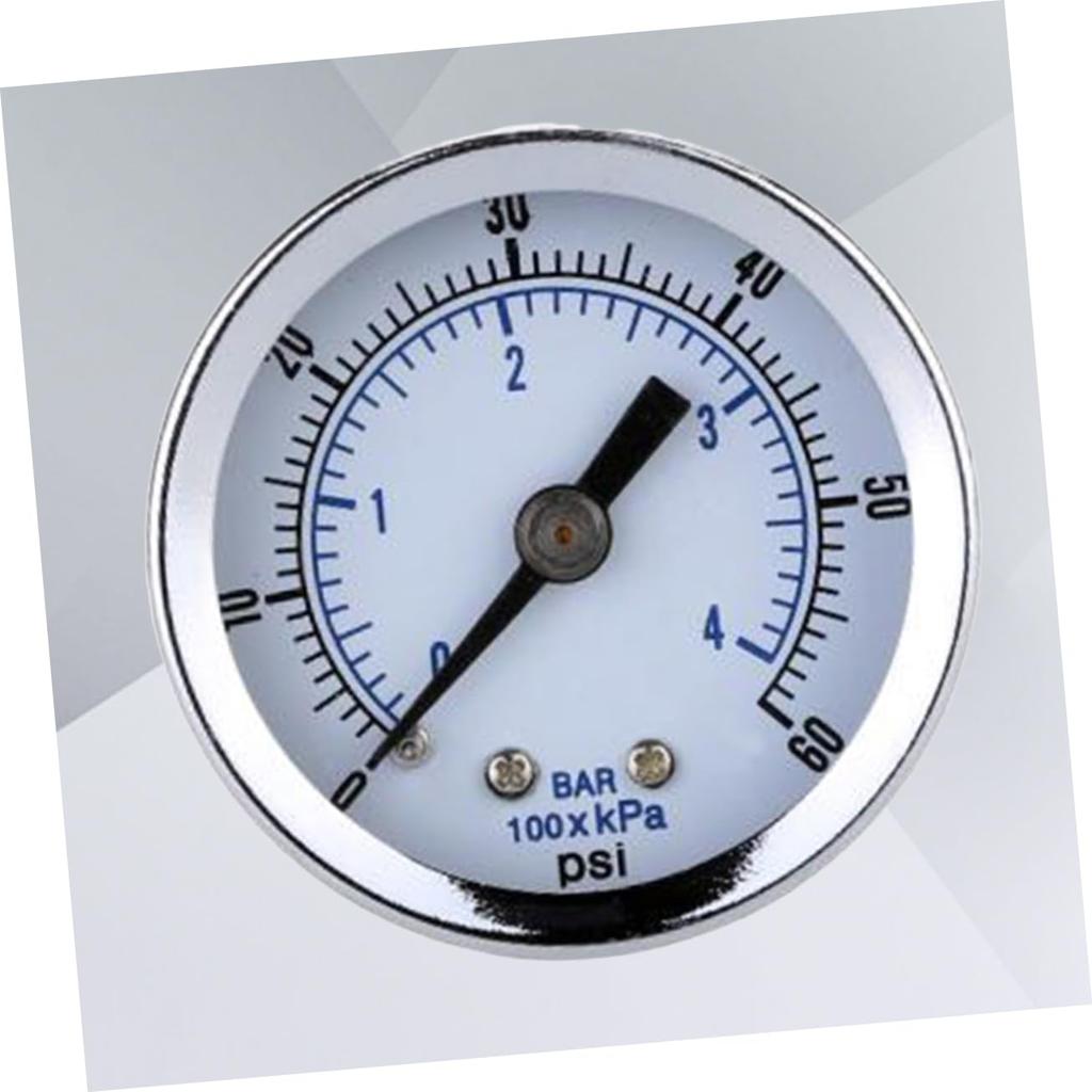 GLEAVI Burl Pressure Gauge 0-60 Psi Compressed Air Gauge Dual Scale 1/8 Thread Steel Meter