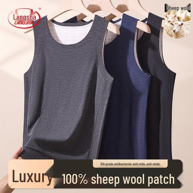 

Langsha Men s 100% Wool Seamless Thermal Vest XXL