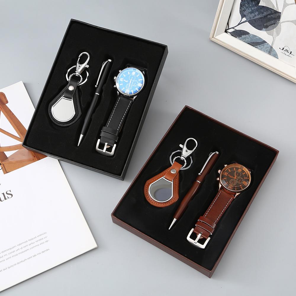 Men's Business Watch & Bracelet Gift Set - Father's Day or Client Gift in Gift Box