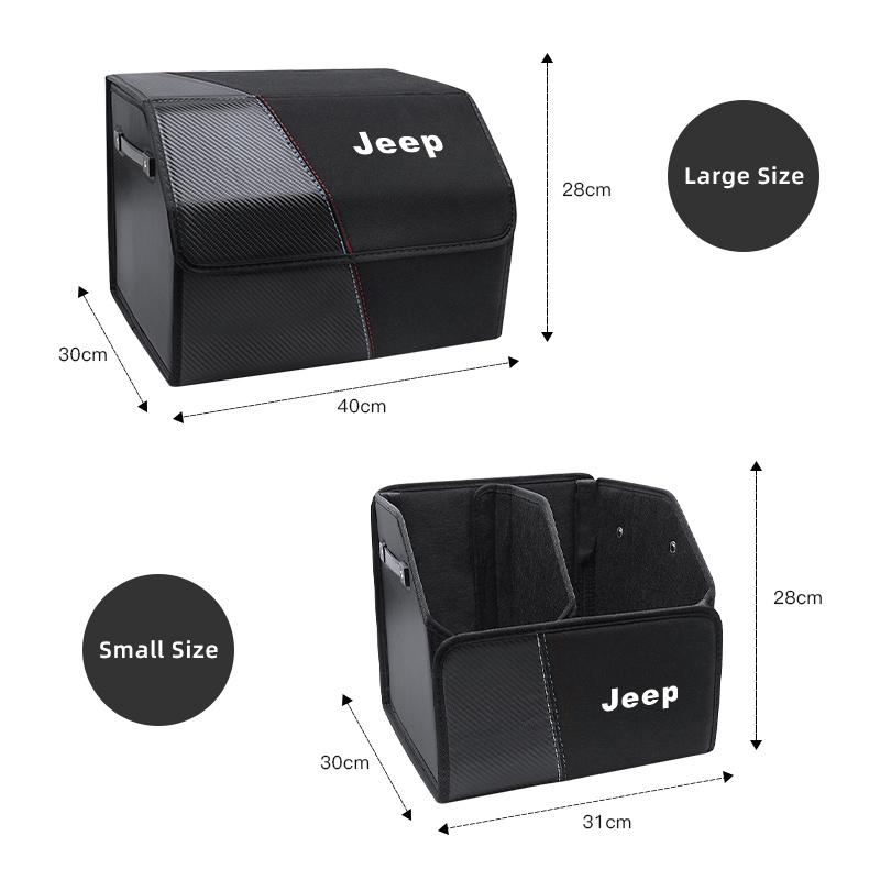 Car Suede Trunk Organizer Large Capacity Foldable Storage Box For Jeep Renegade Wagoneer Avenger Recon Wrangler JK Gladiator AKZ1