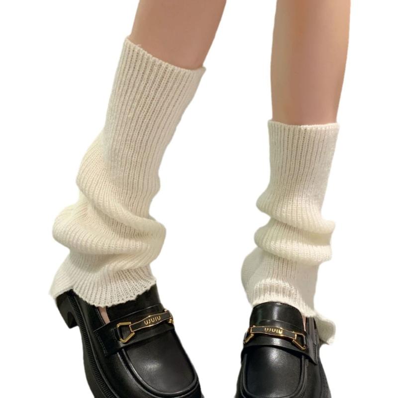 Womens Lolitas Knit Long Socks Flared Leg Warmers Harajuku Booties Socks Winter Warm Ankle Heap Socks
