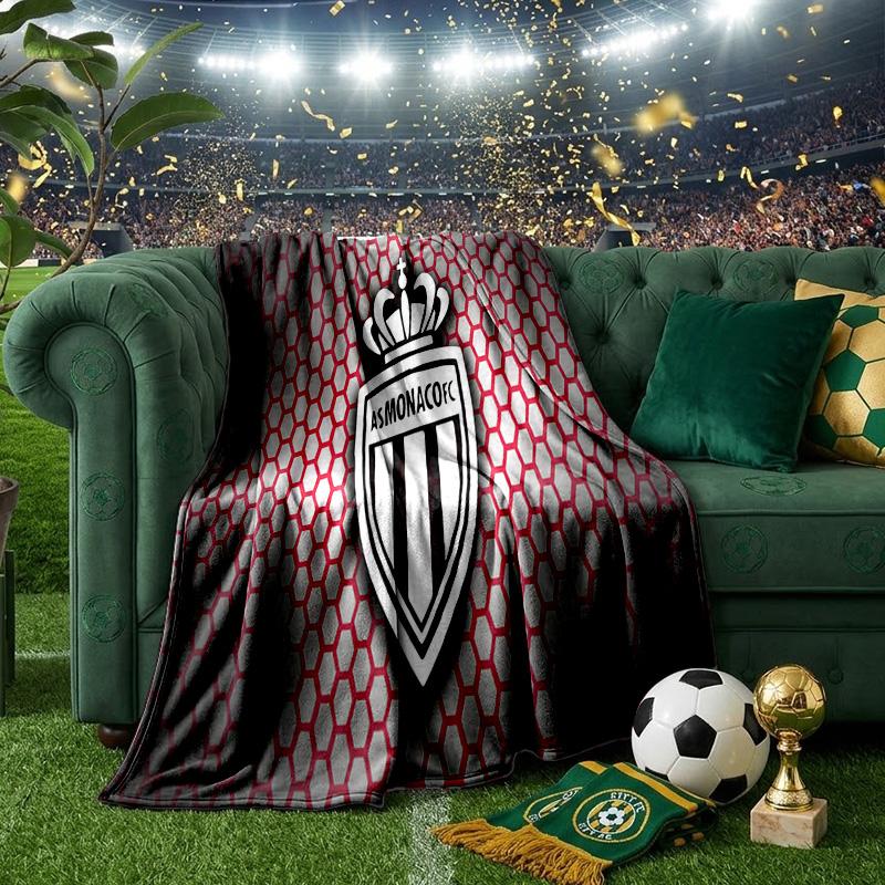 As Monaco Crest Throws Blanket Flannel Blankets Plush for Couch Bed Gifts for Men Women Travel picnic blanket Christmas fan gifts