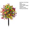 22" Artificial Violet Flower Topiary Ball Tree, UV Resistant Fake Bushes Shrubs with Ground Spike, Plastic Realistic Fake Plants for Porch, Garden,