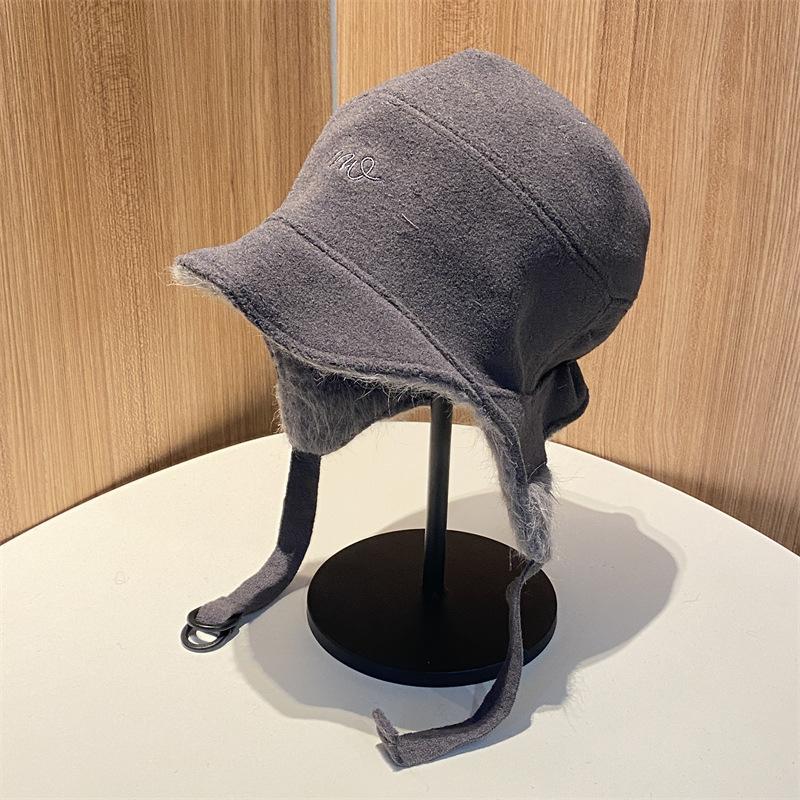 Reversible Lei Feng Hat for Men and Women  Autumn and Winter Cold Protection  Ear Protection Lace Up Cap  Woolen Flying Hat