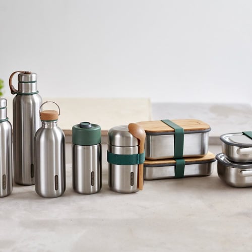 Black+blum (black+blum) Insulated Water Bottle, Large, 14005, Silver X Olive, 750ml (Olive/FF/Men's, Women's, Jr.)