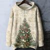 Women's Christmas Printed Loose Casual Long Sleeved Hooded Sweatshirt