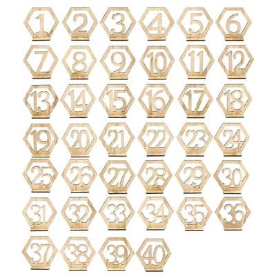 10pcs/set Hexagon Wood Table Number Sign Wedding Birthday Table Supply