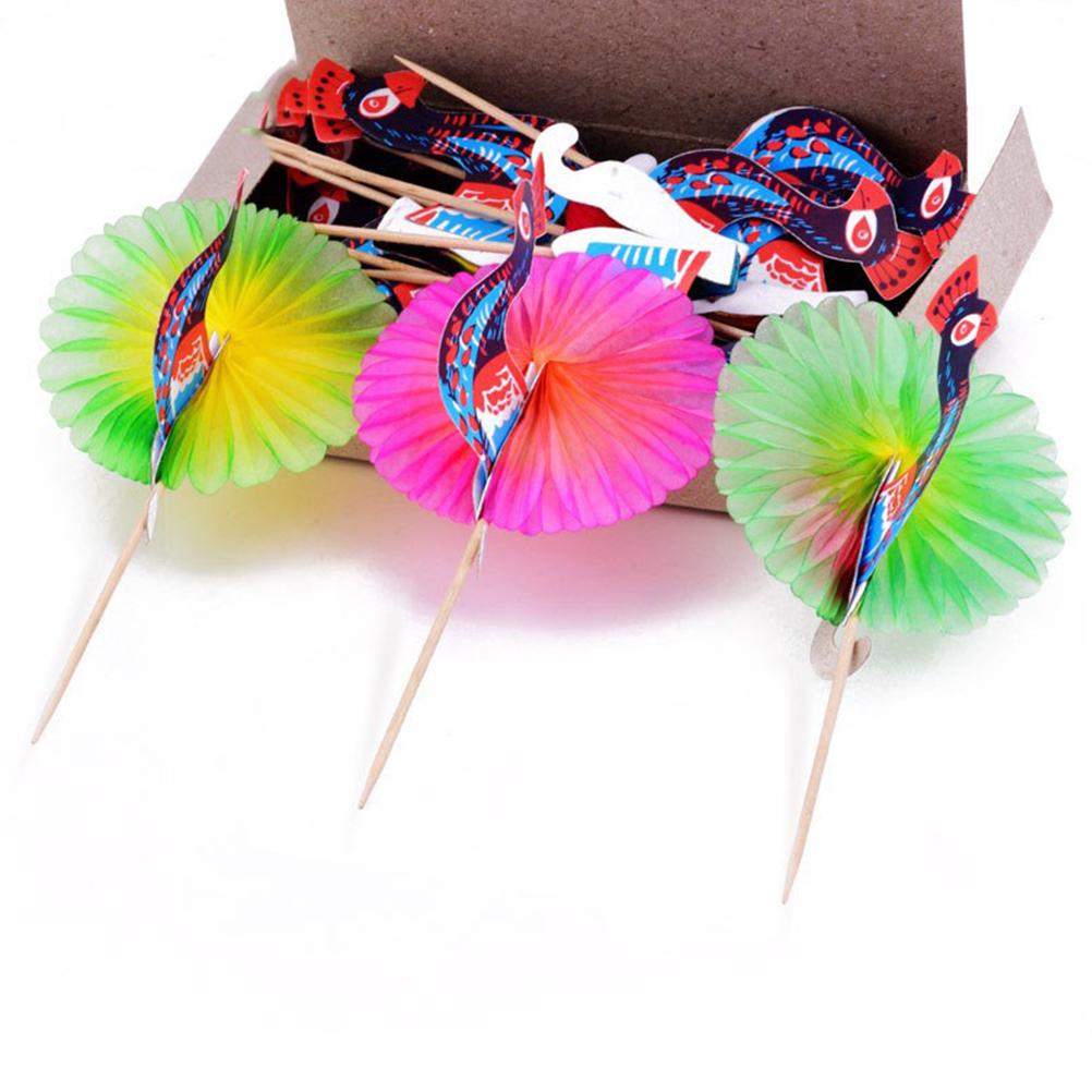 

25 Pcs Decorative Cocktail Picks Decoration Fruit Sticks Decorate Lovers Bamboo Cupcake Toppers