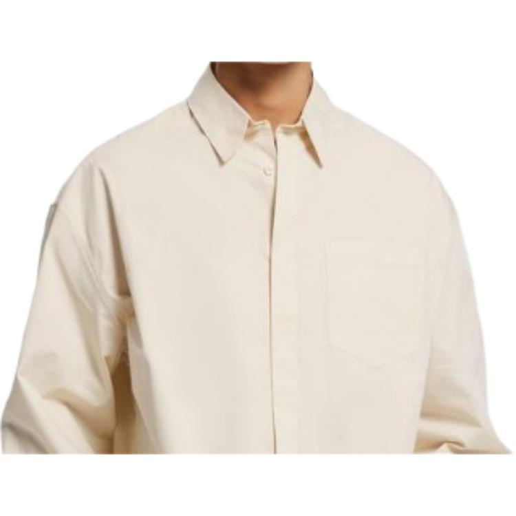 Calvin Klein Solid Color Loose Single-Breasted Long Sleeve Shirt Men Tops Off-White 40JM110-5G1