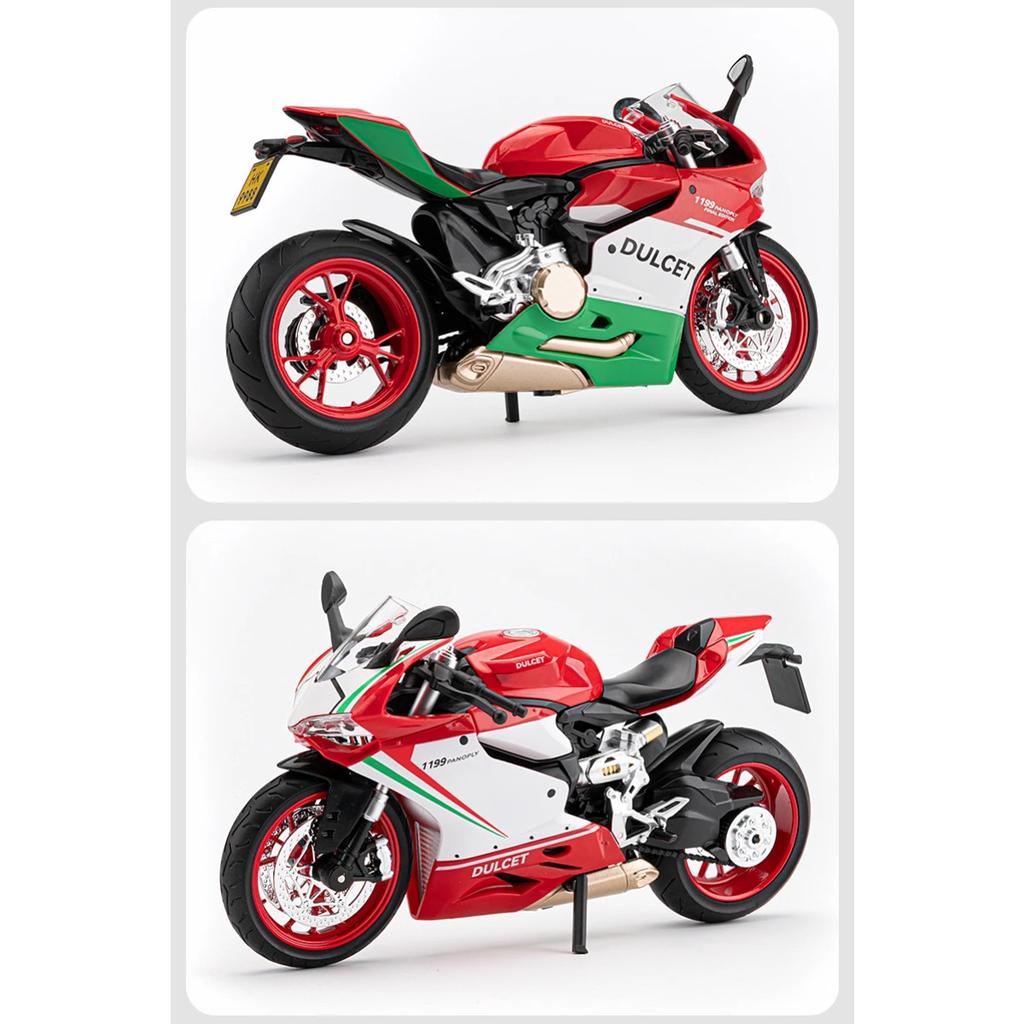 1/9 Ducati 1199 Panigale R Alloy Die Cast Motorcycle Model Toy Vehicle Collection Sound and Light Off Road Autocycle Toys Car