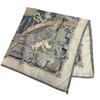 HERMES World rhythm silk Calle 90 scarf blue silk Used
