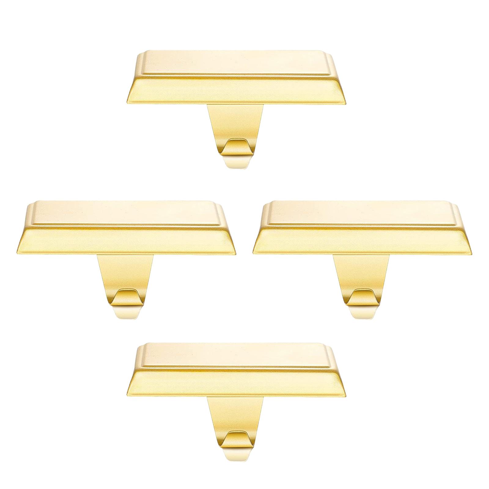 

Набор из 4 утяжеленных рождественских крючков для вешалок, рождественские крючки для камина, для подвешивания чулок и рождественского декора золотой