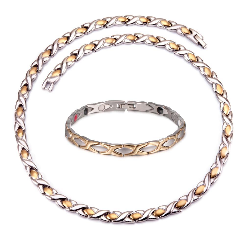 

Ikuinen Набор ювелирных изделий с крестом для мужчин и женщин Магнитное длинное ожерелье-браслет Преимущества Золото Магнитная терапия Артрит Ювелирные наборы Здоровье