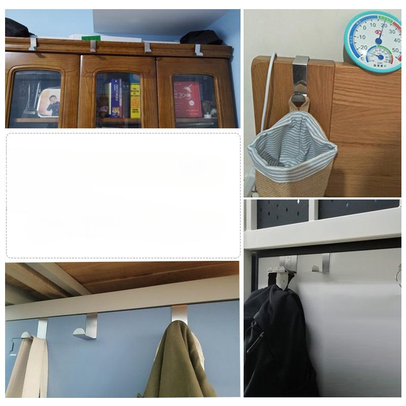 Stainless Steel Z Hooks Behind The Door Kitchen Cabinet Door On The Dormitory Wardrobe No Punching Door Back Dual-purpose Hanging Coat Hooks