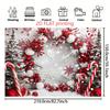 2D FLAT printing 1pc Winter Christmas Background Cloth Winter Snow Christmas Snowflake cane candy designed for Christmas party b
