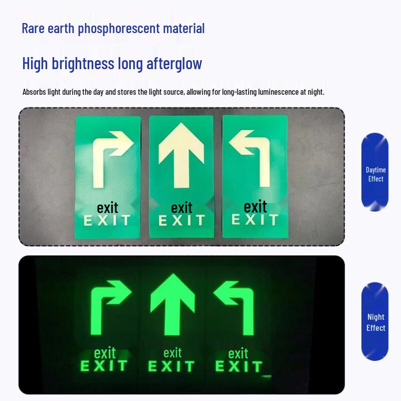 Longchan Luminous Safety Exit Evacuation Arrow Floor Sticker