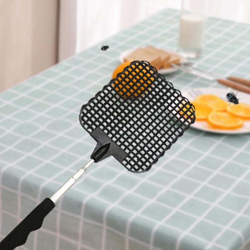 5 Pack Of Black Creative Fly Swatter Mosquito Swatter Stainless Steel Expansion Design Fly Repellent Supplies