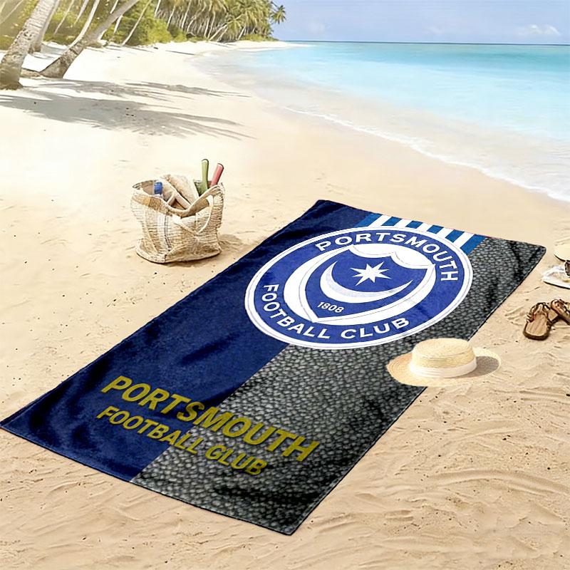 Pompey Logo Beach Towel, Large Soft Quick Dry Towel for Beach Camping Swimming