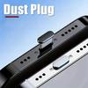 1pc Colorful Metal Anti-Dust Plug for Type-C Charging Port & 1pc 3.5mm Earphone Jack Dust Plug