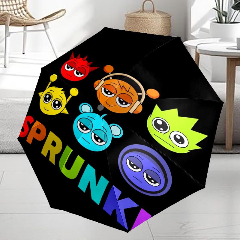 Sprunki Theme Automatic Umbrella, Lightweight & Portable, 8 Rib, Perfect for Outdoor Travel, Birthdays, Christmas, Gifts.