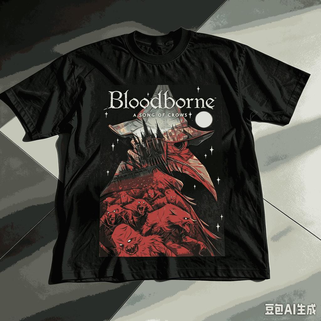 Blood Borne Anime Lover Tshirt Oversized Unisex Streetwear Trendy Cotton Print Tshirts For Unisex Unisex Fashion Breathable Soft