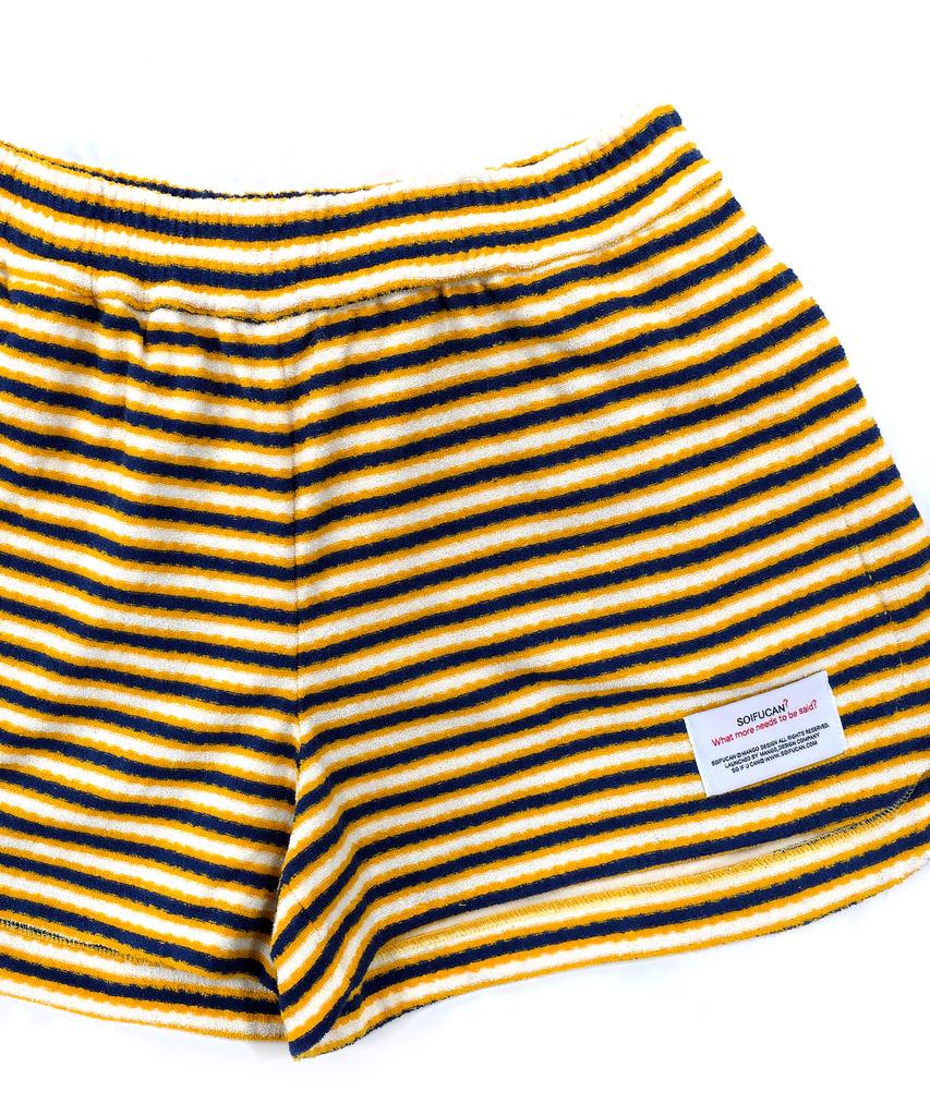 Soipeuyukaen Retro Striped Terry Shorts