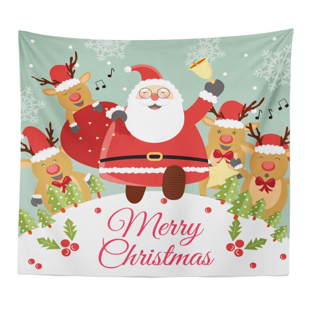 Christmas Series Santa Claus Pattern Tapestry TV Background Wall Landscape Tapestry Hanging Cloth