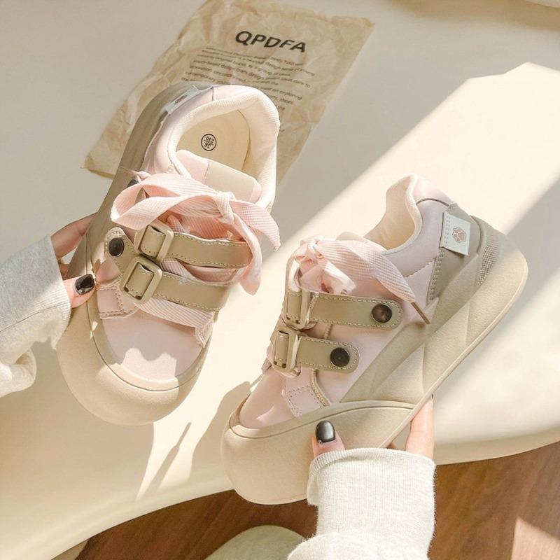 High-value versatile shoes children's new platform white shoes casual sports shoes bread shoes tide