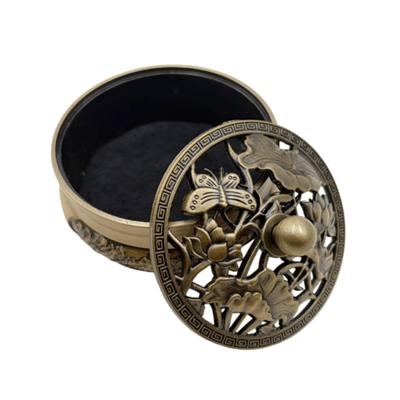 Brûleur d'encens Lunari avec Encens Bâtonnet d'encens intérieur avec Petit objet Tablette Antique Design Lotus Couvercle, Support, Décoration, Support, Pieds, Rangement,