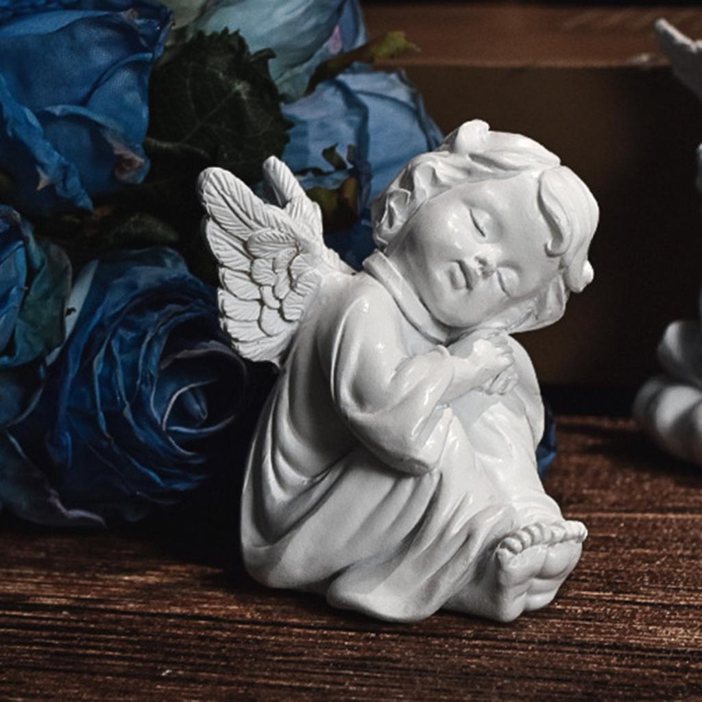 Nordic Style Desktop Decoration Creative Angel Girl Resin Sculpture Desk Dining Table Cabinet Fireplace Decoration Ornaments 1pc