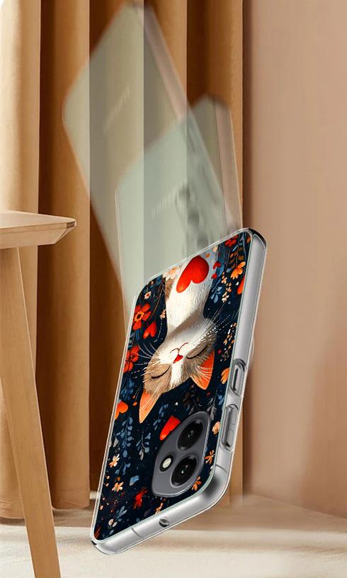 Etui Do Honor X7D / 400 Smart Obudowa Foto Case Plecki Kotek + Szkło 9H