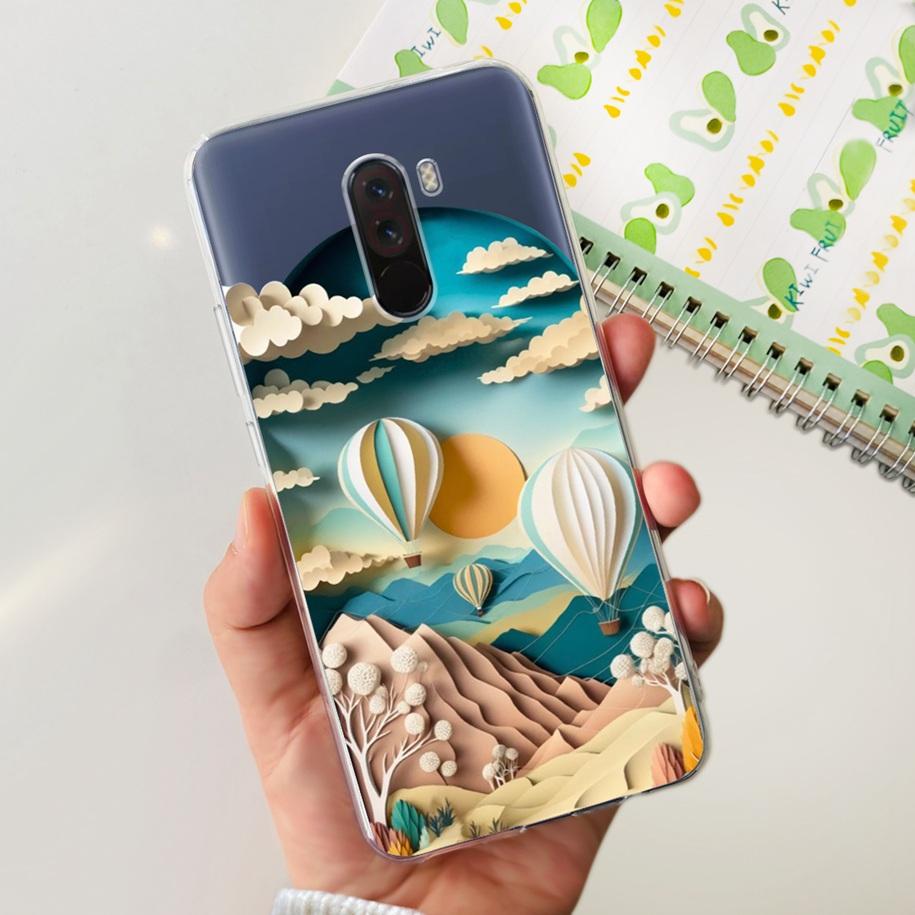 Para Xiaomi Pocophone F1 Funda Poco F1 Moda Flor Cubierta Silicona Suave Delgada Funda de Teléfono Para xiaomi Pocophone F1 Global F 1 Funda