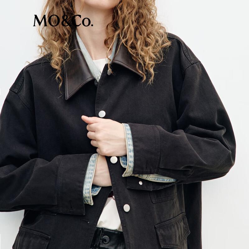 MO&Co. Women's Solid Cotton Jacket