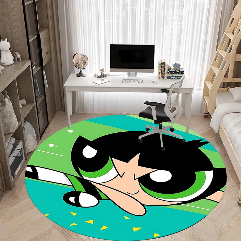1pc Powerpuff Girls Blossom Office Round Area Rug, Under Office Chairs Bedroom Living Room Home Decor  a1022124