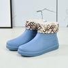 Fashion Low Tube Rain Shoes New Women's Wear Waterproof and Non-slip Outdoor Pvc Velvet Rain Boots Women's Overshoes