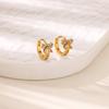 Bubble Heart & Colorful Zircon Butterfly Stainless Steel Hoop Earring for Women Gold Color Wedding Summer Vacation Jewelry Gift