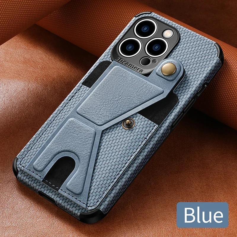 

Carbon Fiber Leather Case For Xiaomi 15 14T Poco X6 X5 Redmi 14C 13C 12C Redmi Note 13 Pro Plus 11 11S Card Holder Phone Cover Mi Poco X6 5G
