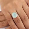 Aqua Chalcedony Gemstone 925 Sterling Silver Designer Proposal Ring For Your Love RR-73-19