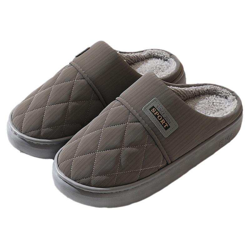 Men's Waterproof Cotton Slippers - 2026 Winter Style, Anti-Slip Indoor, Warm for Couples, Autumn/Winter Collection