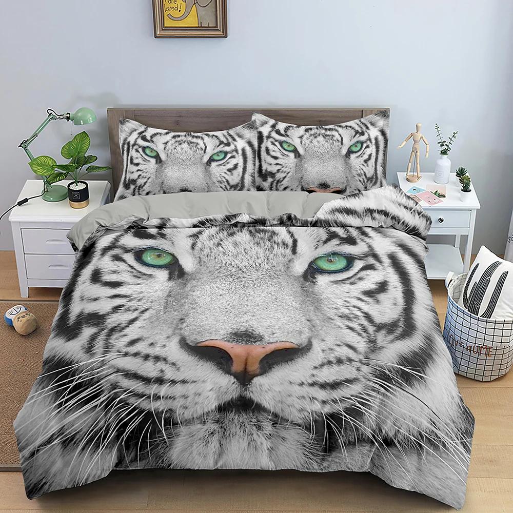 Animals Printed Duvet Cover Set With Pillowcase 3D Bedding Set Comfortable Microfiber Fabric Polyester Quilt Cover Home Textile