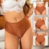 FINEOO Women Mid-Rise Lace Panties Sexy Solid Color Lace Trim Underwear Female Luxury Hollow Out Briefs Cozy Breathable Lingerie