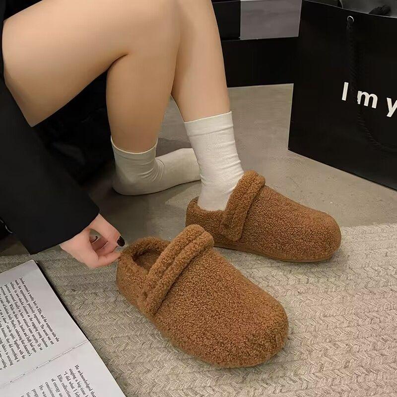 Breite Füße dicke Füße Damenschuhe Frühling und Herbst Samt Büro Tasche Kopf Halbschlappen Außenschuhe Ein Pedal Schwangere Schuhe Schwangerschaft Ödem