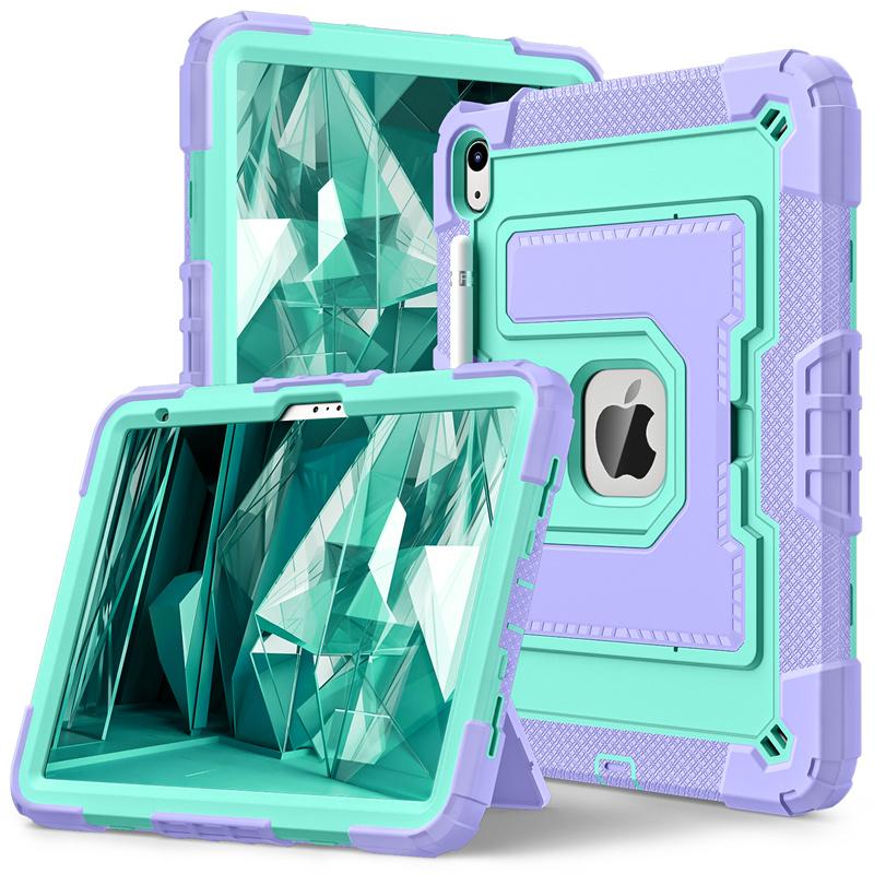 Rugged Stand Case For iPad A16 11th 2025 10th 10.9 2022 10.2 7th 8th 9th Air 4 5 6 M2 M3 Mini 6 7 Pc Silicone Anti-Slip Cover