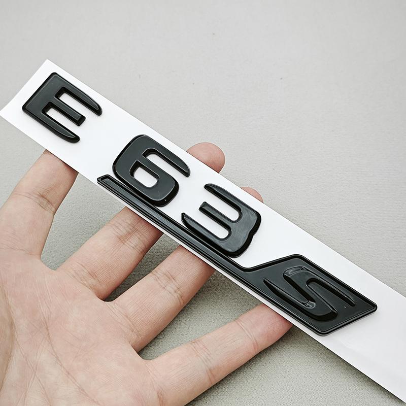 3D ABS Chroom Zwart Auto Letters E63 E63S Logo Embleem Sticker Auto Kofferbak Badge Decals Voor Mercedes Benz E63 E63S W213 Accessoires QK0