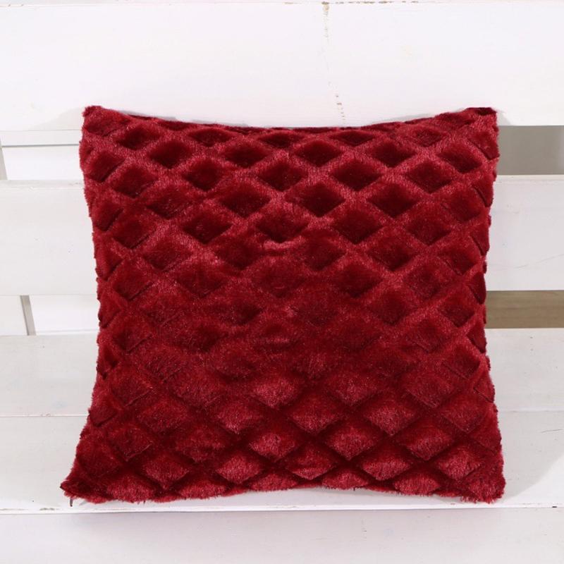 1Pc Plush Thick Lattice Pattern Sofa Pillowcase Soft Cushion Covers 43x43CM Couch Pillow