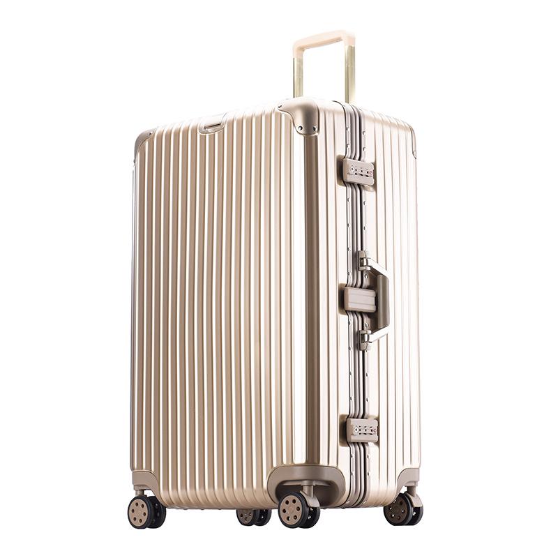 Extra Large Aluminum Frame Trolley Case with Combination Lock - Sport Style Carry-On Luggage for Men and Women