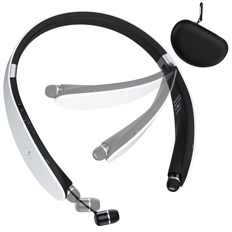 New Wireless Bluetooth 5.0 Neckband Earphones Foldable Headphones Hifi Stereo Earphones Noise Cancelling Headphones with Mic